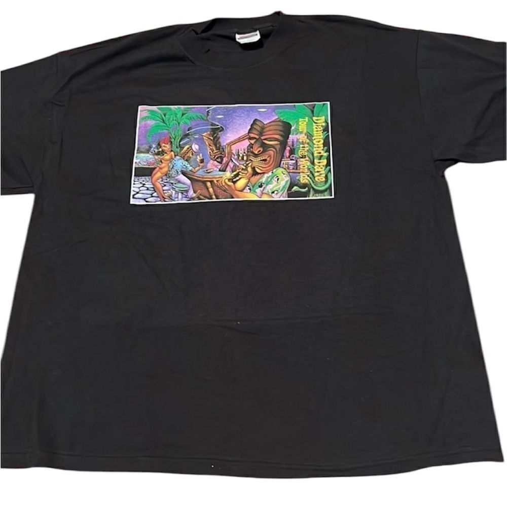 Vintage Diamond Dave Tour of the Worlds T-shirt silk screen is in good condition